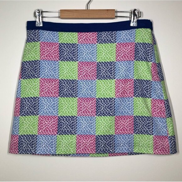 Vineyard Vines  Colourful Whale Squares Skirt Size 8 - Picture 1 of 6